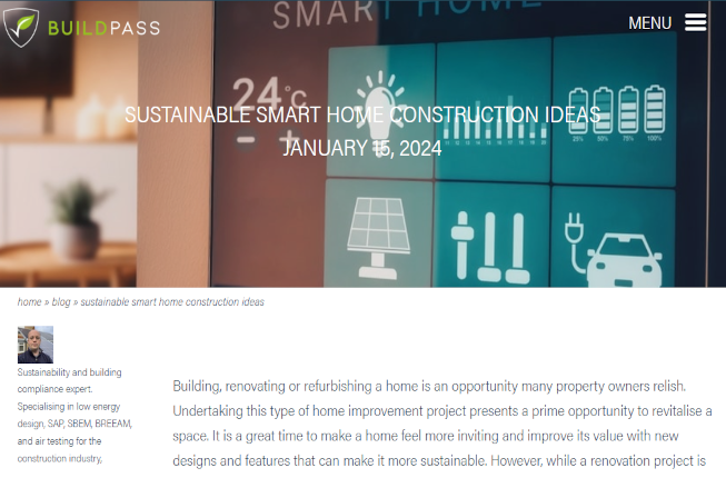 sustainable smart home construction ideas